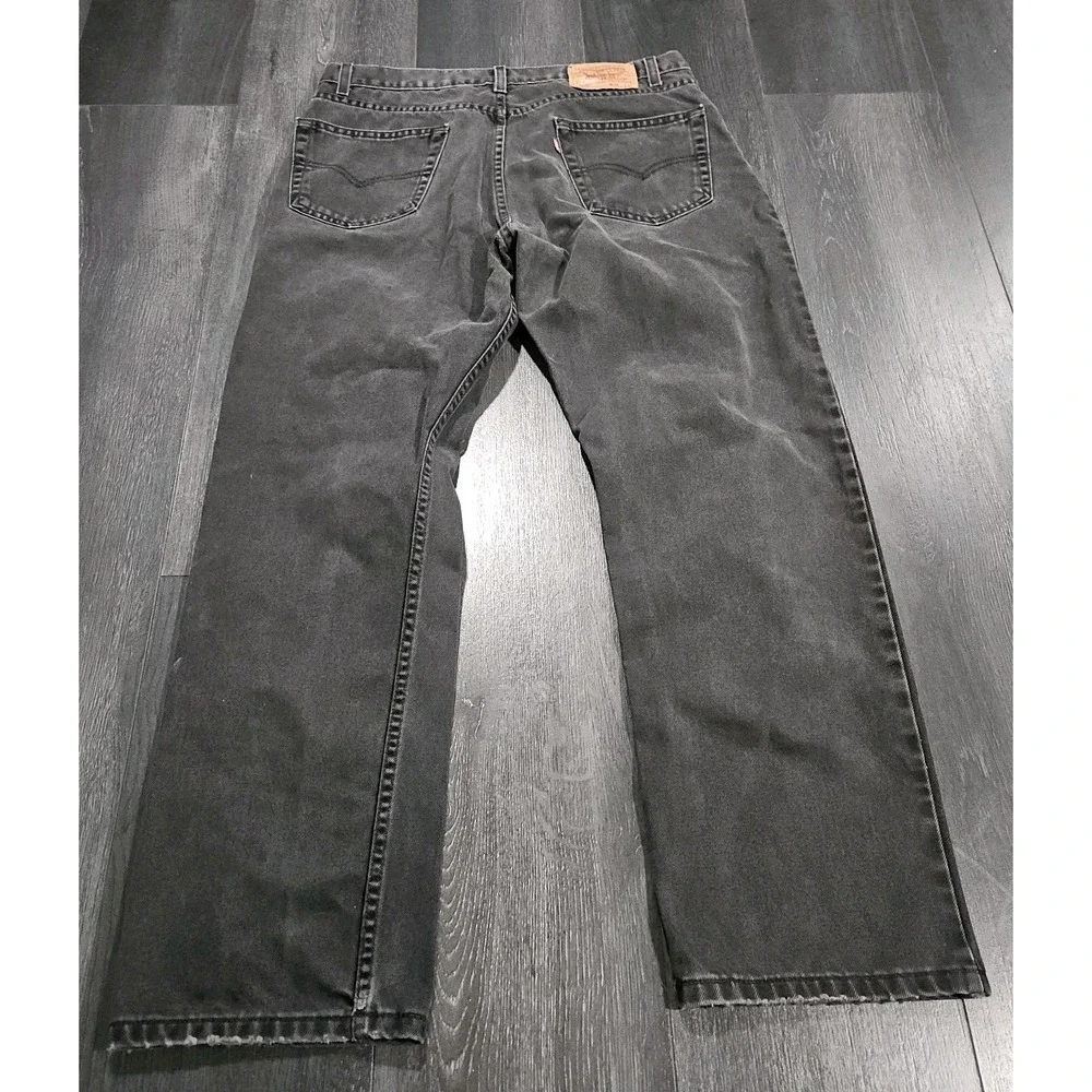 Vintage Levis 505 Jeans Men 36x30 Black Faded Paint Y2K Grunge‎ Straight Leg